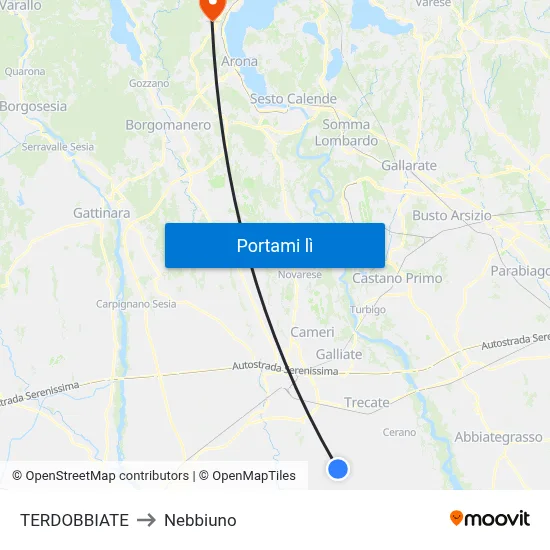 TERDOBBIATE to Nebbiuno map