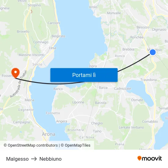 Malgesso to Nebbiuno map
