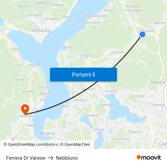 Ferrera Di Varese to Nebbiuno map