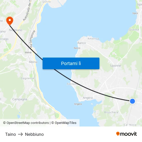 Taino to Nebbiuno map