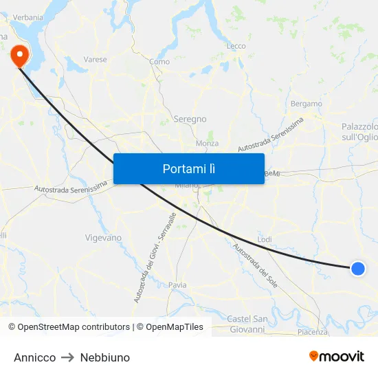 Annicco to Nebbiuno map