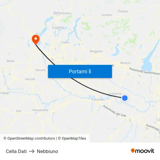 Cella Dati to Nebbiuno map