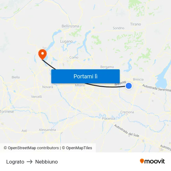 Lograto to Nebbiuno map