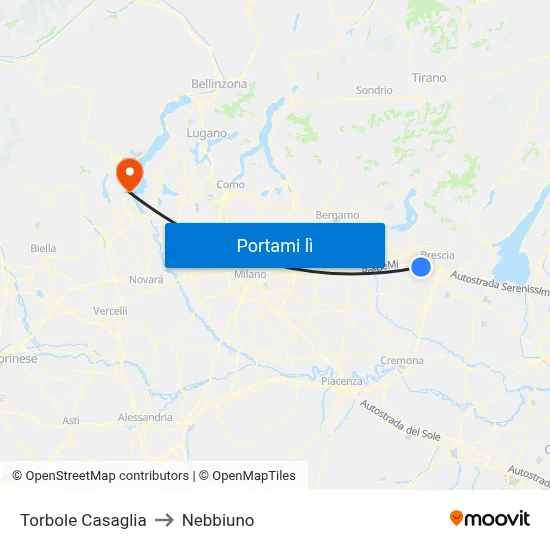 Torbole Casaglia to Nebbiuno map