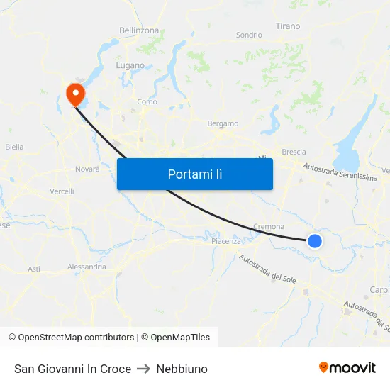 San Giovanni In Croce to Nebbiuno map