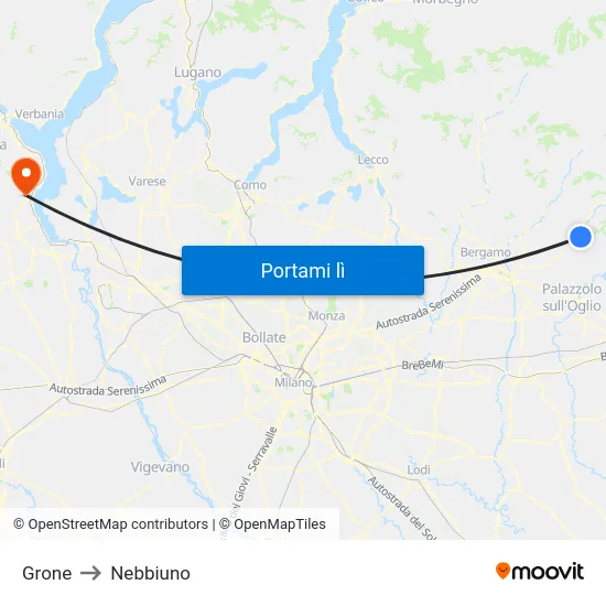 Grone to Nebbiuno map