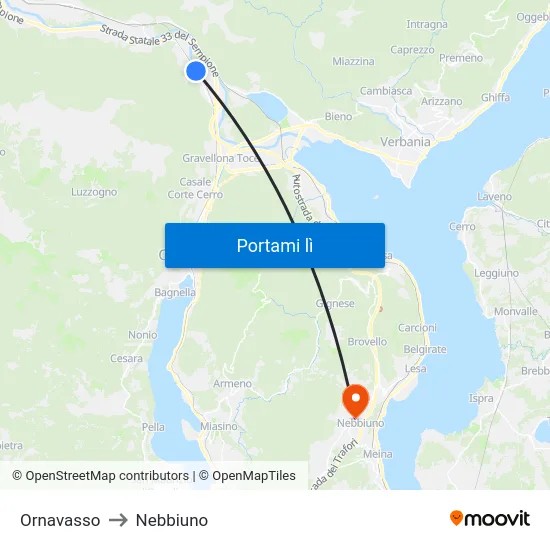Ornavasso to Nebbiuno map
