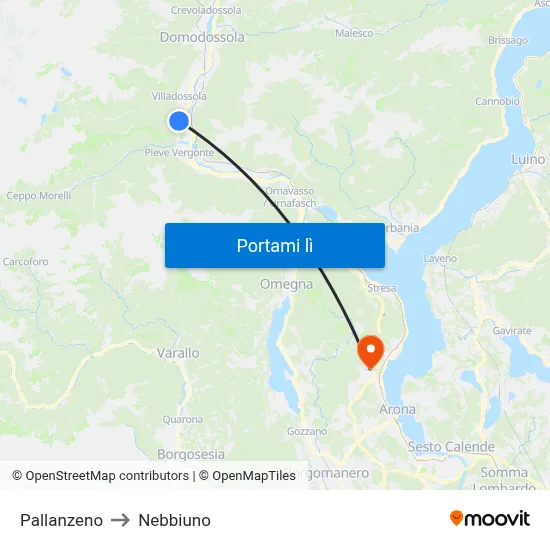 Pallanzeno to Nebbiuno map