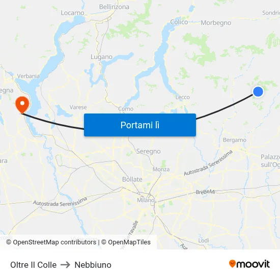 Oltre Il Colle to Nebbiuno map