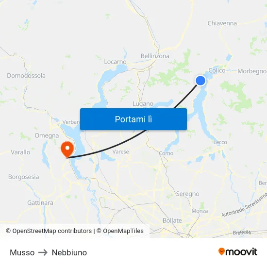 Musso to Nebbiuno map