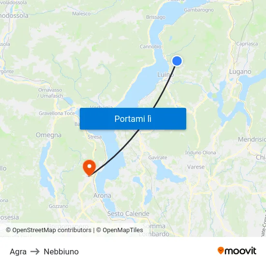 Agra to Nebbiuno map