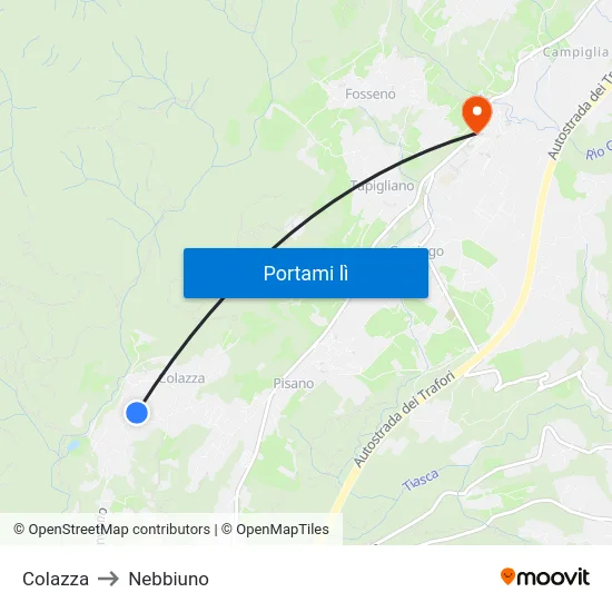 Colazza to Nebbiuno map