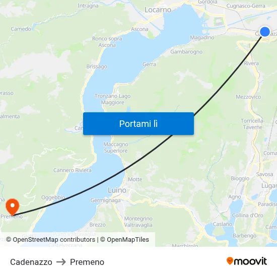 Cadenazzo to Premeno map