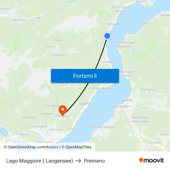 Lago Maggiore ( Langensee) to Premeno map