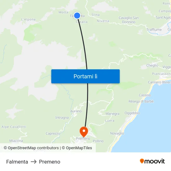 Falmenta to Premeno map