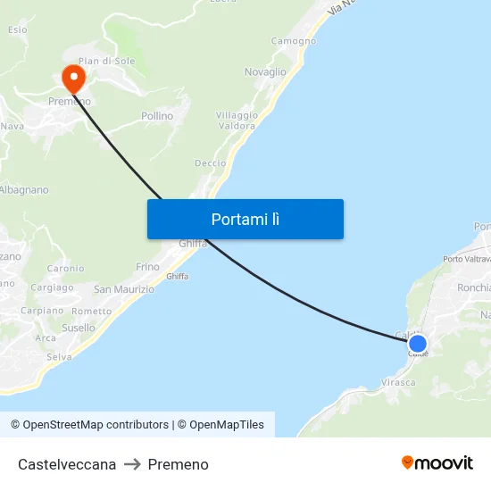 Castelveccana to Premeno map