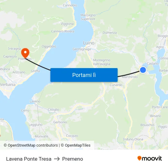 Lavena Ponte Tresa to Premeno map