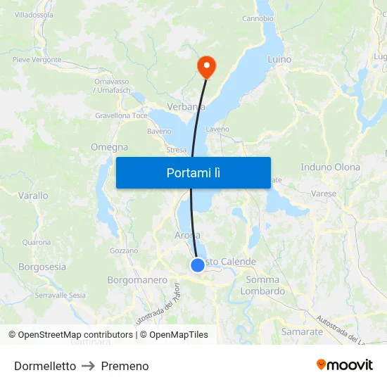Dormelletto to Premeno map
