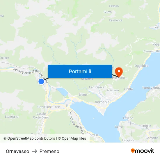 Ornavasso to Premeno map