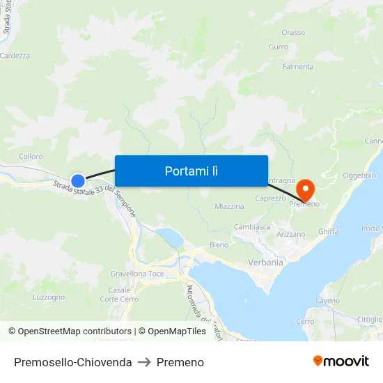 Premosello-Chiovenda to Premeno map
