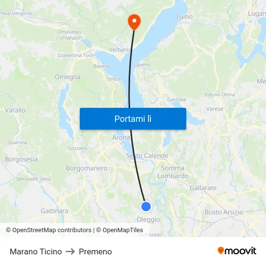 Marano Ticino to Premeno map