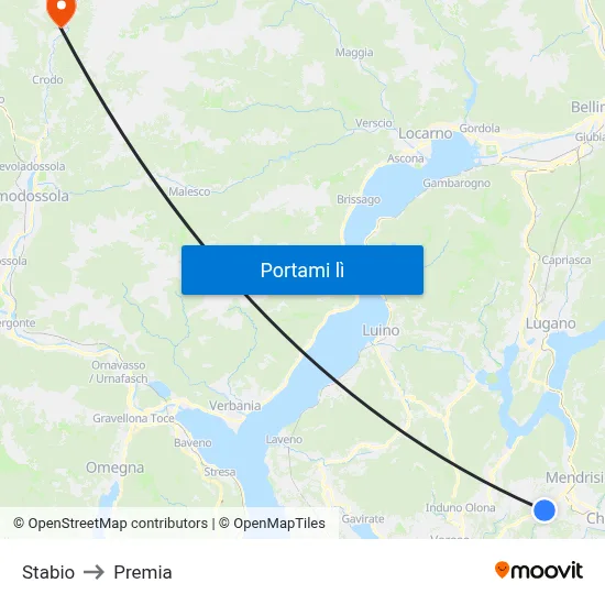 Stabio to Premia map