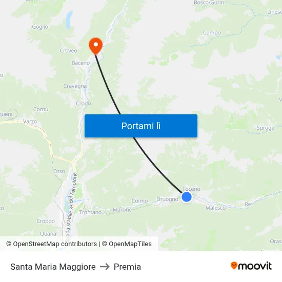 Santa Maria Maggiore to Premia map