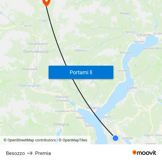 Besozzo to Premia map