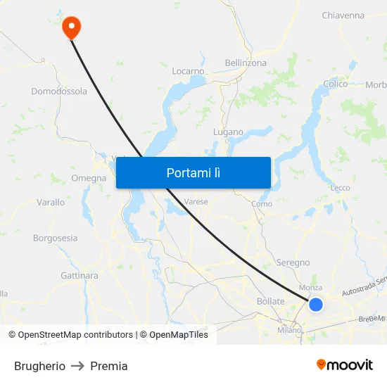 Brugherio to Premia map