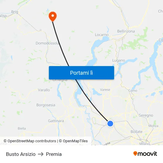 Busto Arsizio to Premia map