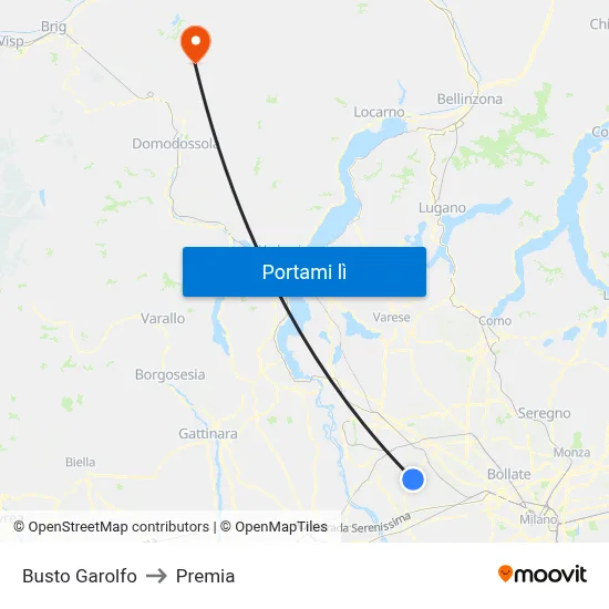 Busto Garolfo to Premia map