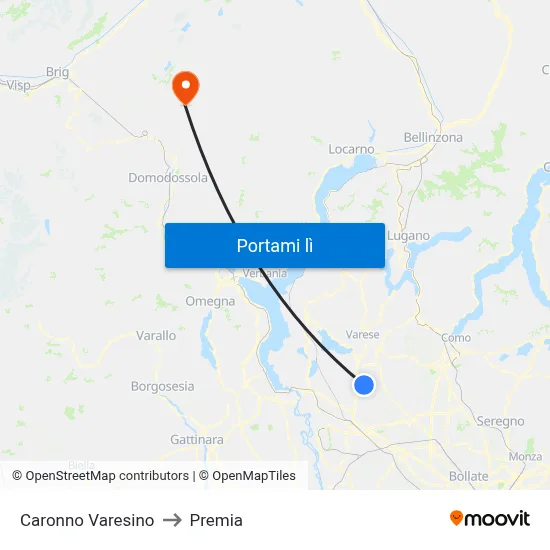 Caronno Varesino to Premia map