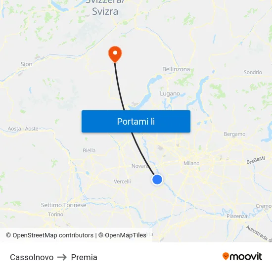 Cassolnovo to Premia map