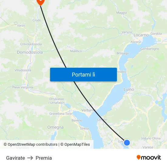 Gavirate to Premia map