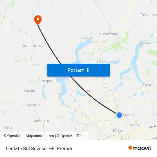 Lentate Sul Seveso to Premia map