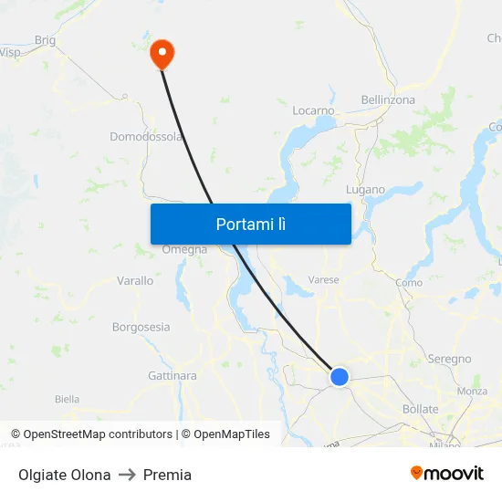 Olgiate Olona to Premia map