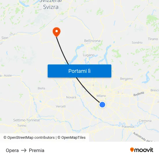 Opera to Premia map