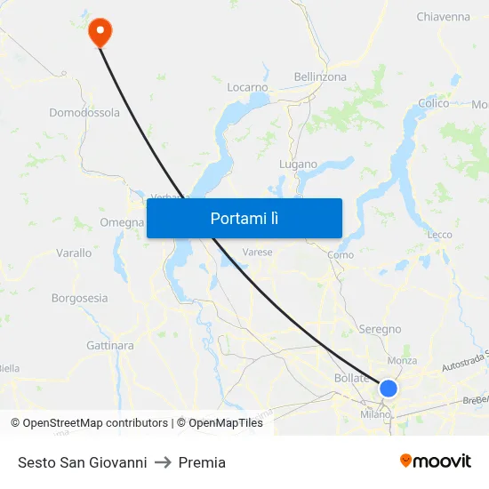 Sesto San Giovanni to Premia map