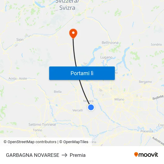 GARBAGNA NOVARESE to Premia map