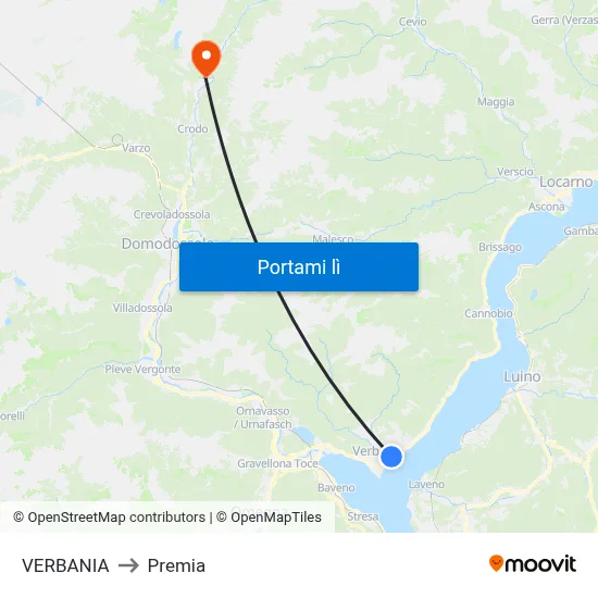VERBANIA to Premia map