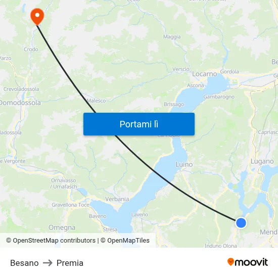 Besano to Premia map