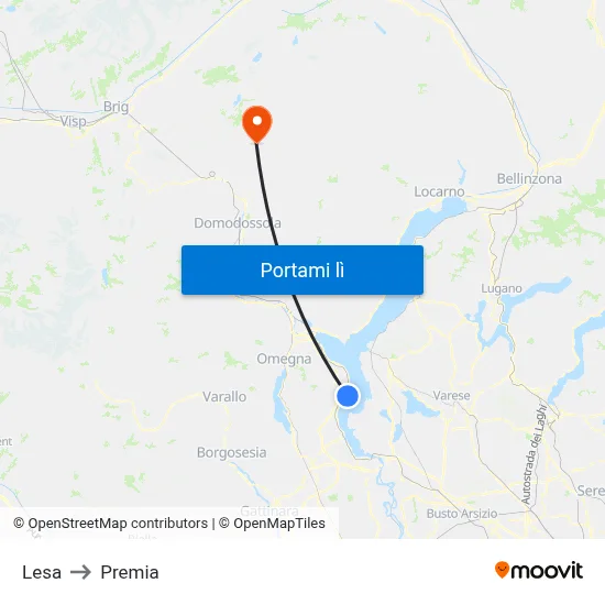 Lesa to Premia map