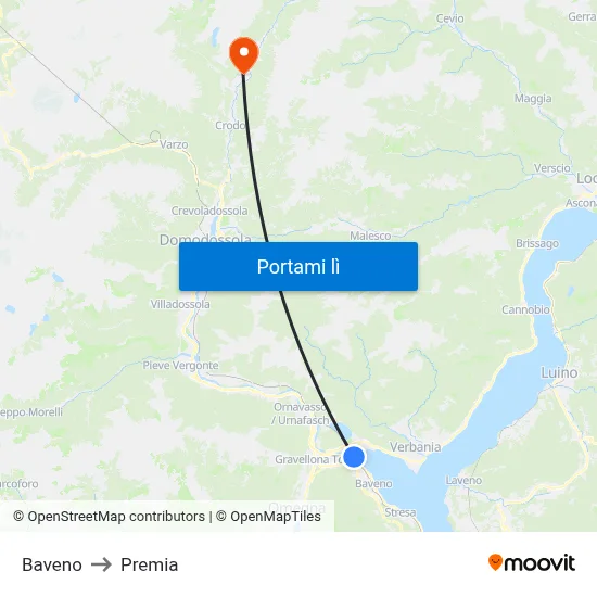 Baveno to Premia map