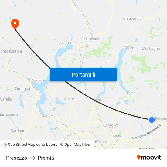 Presezzo to Premia map