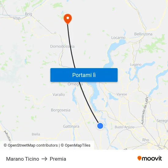 Marano Ticino to Premia map