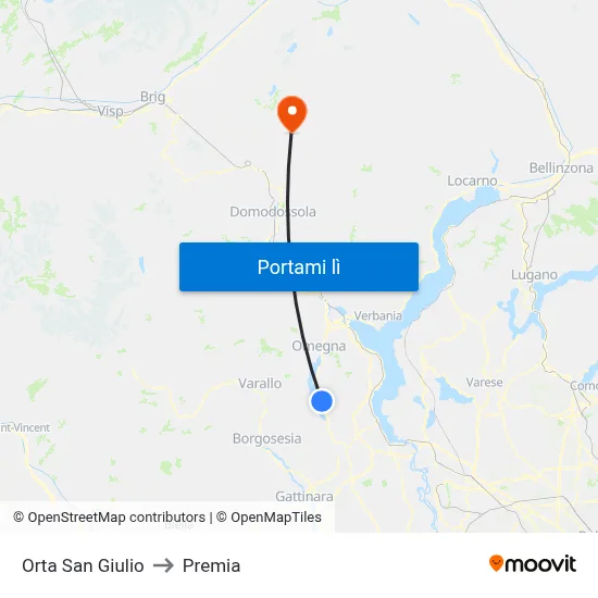 Orta San Giulio to Premia map
