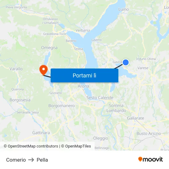Comerio to Pella map
