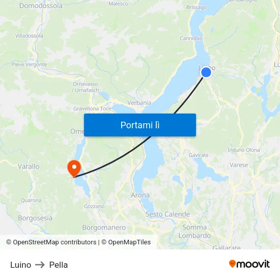 Luino to Pella map