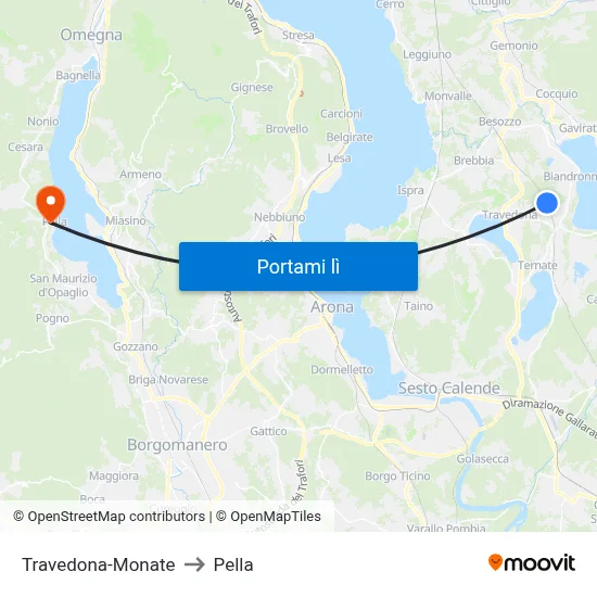 Travedona-Monate to Pella map