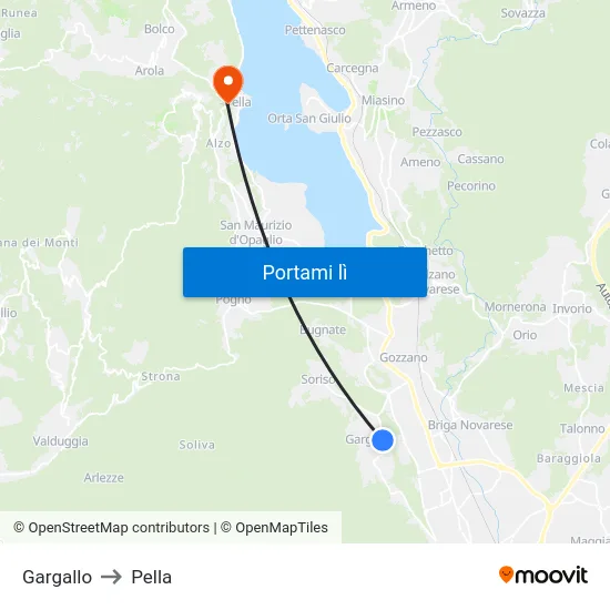 Gargallo to Pella map